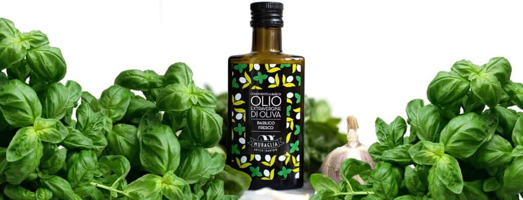 Olio extravergine aromatico al basilico